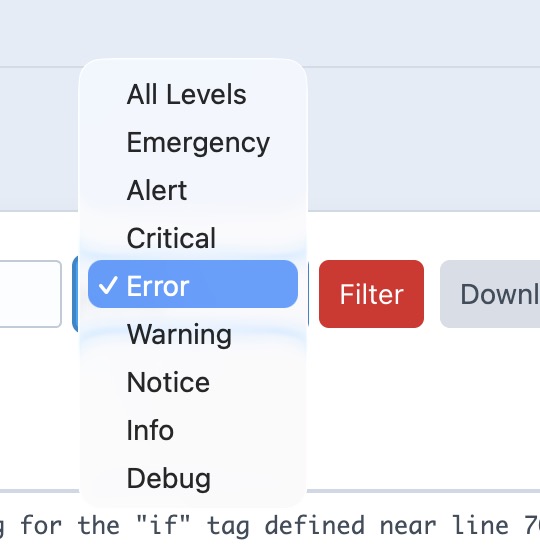 Freelog log file browser with filters